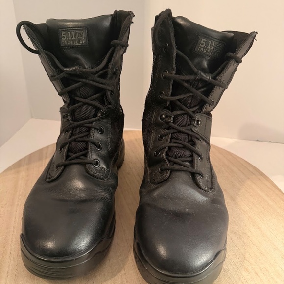 5.11 Tactical ATAC Storm 8" Waterproof Side Zip Boots Men’s Size 10 Black - Picture 4 of 9